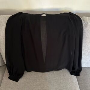 Long sleeve sheer top with open back
